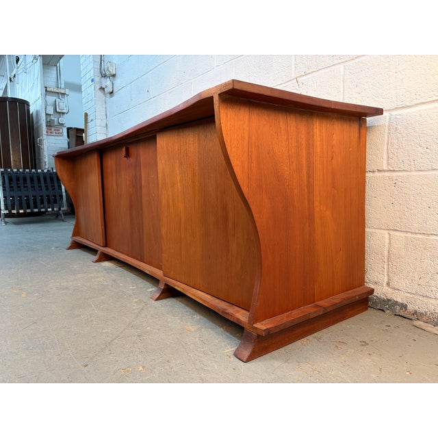 Mid-Century Modern Sculpted Mid 20th Century Live-Edge Walnut Sideboard For Sale - Image 3 of 16