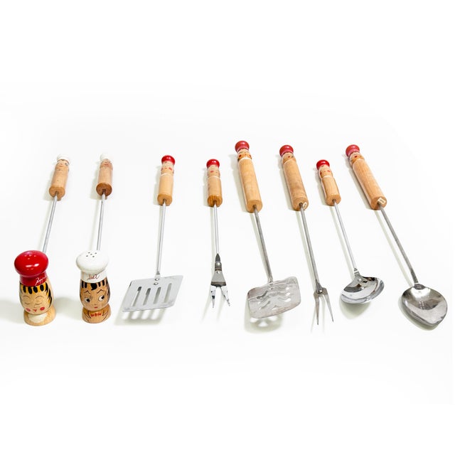 Mid-Century Modern Vintage 1950s Mid Century Ucago Chef BBQ Tool Set W/ Wall Mount - 11 Pieces For Sale - Image 3 of 3
