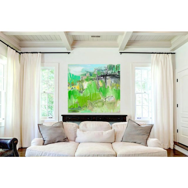 "Highlands" by Trixie Pitts Large Abstract Oil Painting on Linen For Sale - Image 10 of 12