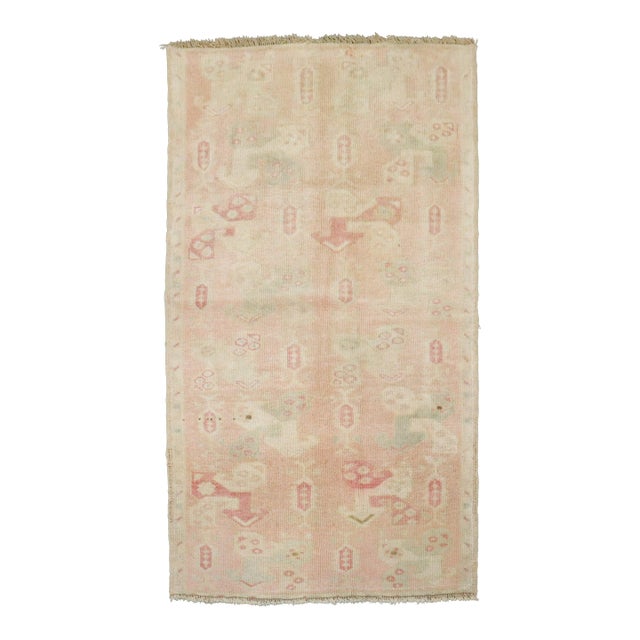 Vintage Pink Turkish Anatolian Rug - 2'10" x 3'10" For Sale