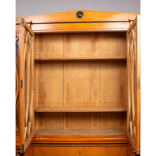 19th Century Austrian Biedermeier Fruitwood Bibliotheque Bookcase For Sale - Image 12 of 18
