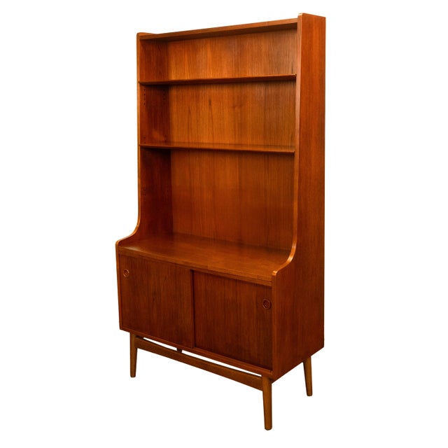 Mid-Century Modern Authentic Mid Century Modern Danish Teak Bookcase Cabinet by Johannes Sorth 1965 For Sale - Image 3 of 11