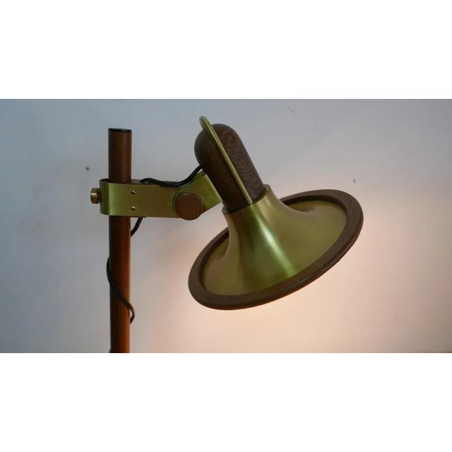 Model 84 Table Lamp in Brass and Oak by Temde, 1970s For Sale - Image 12 of 13