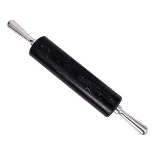 Marble Rolling Pin with Aluminum Handle Black For Sale