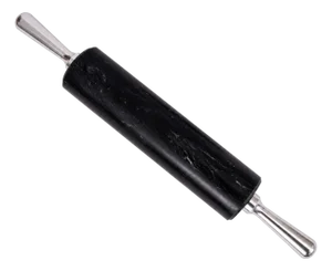 Marble Rolling Pin with Aluminum Handle Black