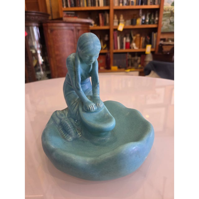Art Deco American Art Pottery Van Briggle Green Maiden For Sale - Image 3 of 5