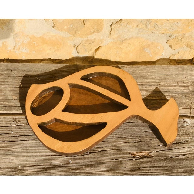 Vintage Scandinavian Wood Fish Sculpture by A. Hiben, 1977 For Sale - Image 4 of 16