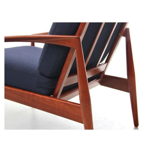 Magnus Olesen Mid-Century Scandinavian Modern Paper Knife Lounge Chair in Rosewood attributed to Kai Kristiansen for Magnus Olesen, 1960s For Sale - Image 4 of 9