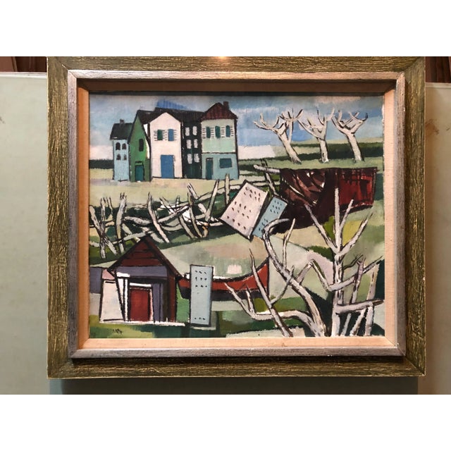 Modern Carl Barth, German Modernist Oil Painting LOWER RHINE For Sale - Image 3 of 8