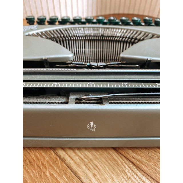 Metallic Green Brillant Junior Typewriter with Zippered Case by Groma for Neckermann, Germany, 1950s For Sale - Image 11 of 13