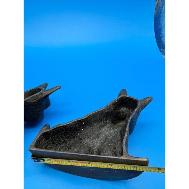 1950s Antique Vintage Pair Black Cast Iron Scottie Dog Bookends Scottish Terrier Book Ends For Sale - Image 5 of 7