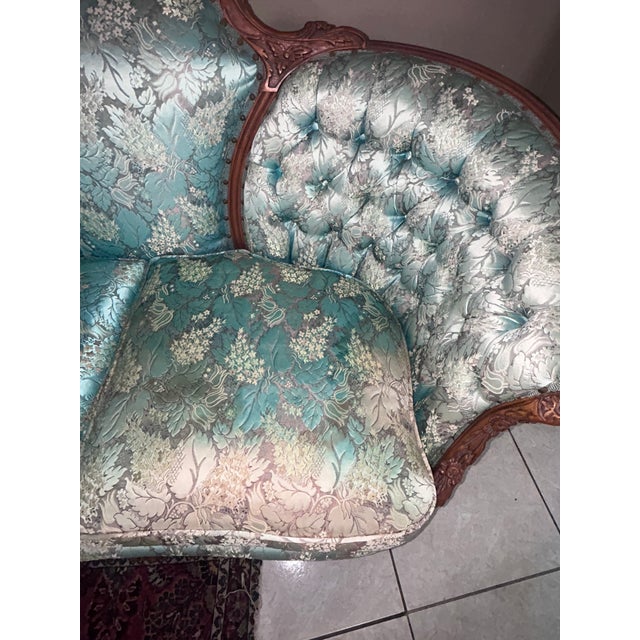 A beautiful and substantial three-piece French Provincial salon set by Deutsch Bros. Custom Built, featuring a matching...