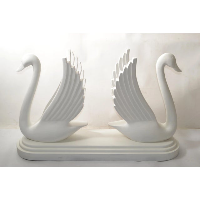 Maison Jansen Style Sculptural Mirror Image Carved Wood Swan Console Table Base For Sale - Image 12 of 13
