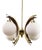 Mid-Century Modern Italian Brass and Opaline Chandelier For Sale