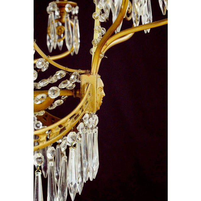 Mid 20th Century The Plaza Hotel Russian Crystal Dore Bronze Chandelier For Sale In New York - Image 6 of 16