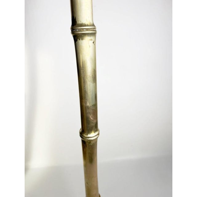 Large Brass and Rattan Candleholder in the style of Gae Aulenti, France, 1970s For Sale - Image 10 of 12