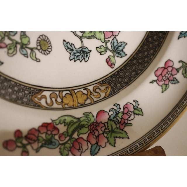 Pair of 19th C. Antique Minton Chinoiserie Ironstone "Indian Tree" Soup Plates For Sale - Image 9 of 14