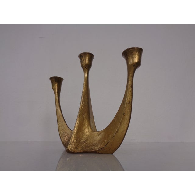 Brutalist Austrian Bronze Candleholder, 1960s For Sale - Image 6 of 18