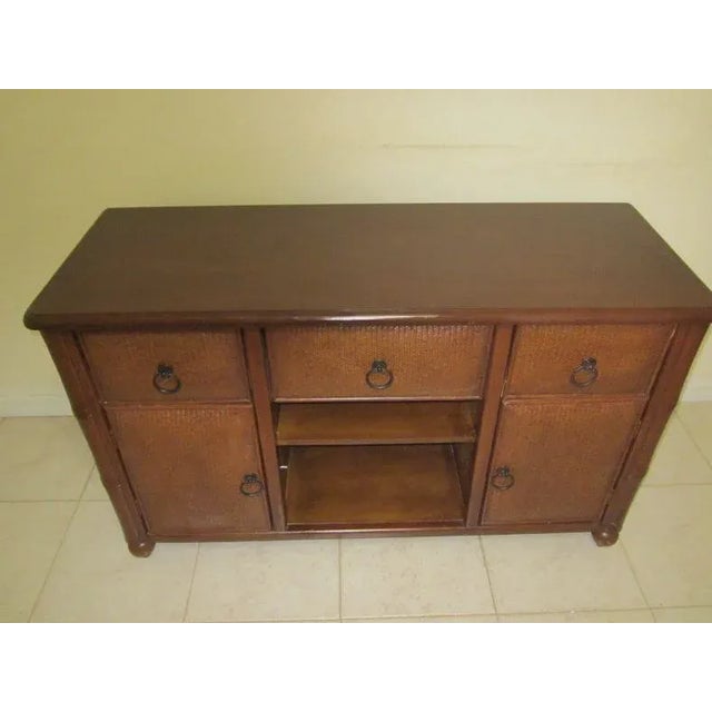 1990s Server Buffet Sideboard Tropical Tommy Bahama Style 3 Drawer 2 ...