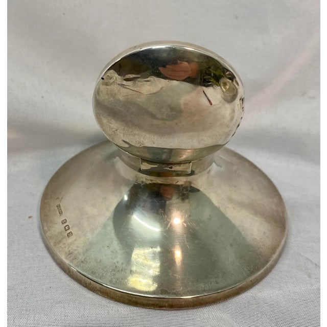 English Antique Silver Plate Inkwell Made in England For Sale - Image 3 of 5