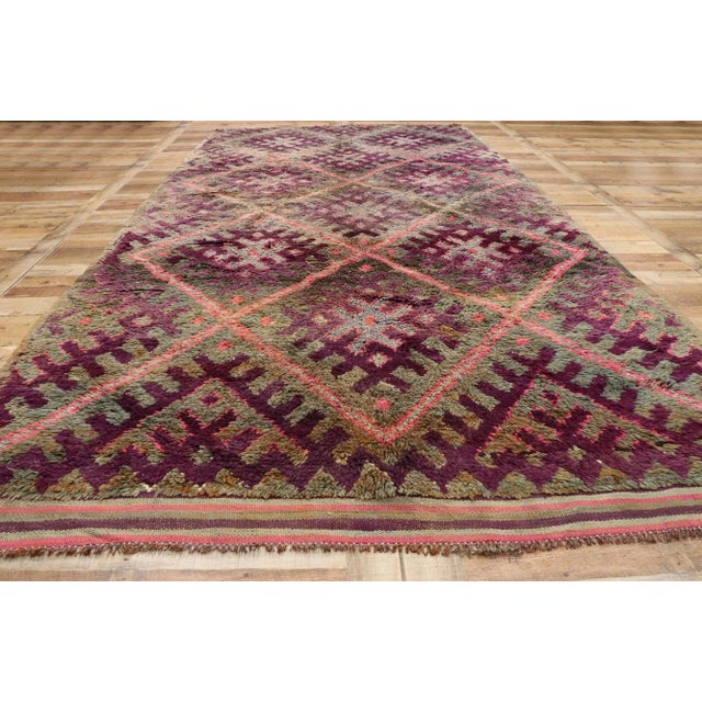 Textile Vintage Purple Beni M'Guild Moroccan Rug - 06'05 X 12'05 For Sale - Image 7 of 9