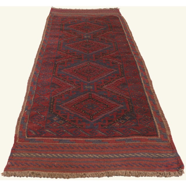 Tribal Antique Afghani Baluch Rug, 02'01 X 07'10 For Sale - Image 3 of 10