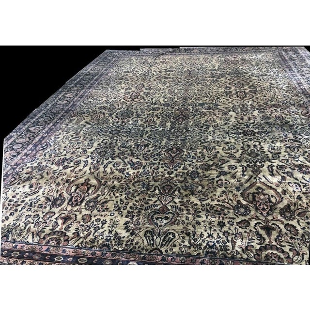 Contemporary Share Antique Palacios Size 17' X 23' Genuine Persian Ferahan Sarouk Rug For Sale - Image 3 of 4
