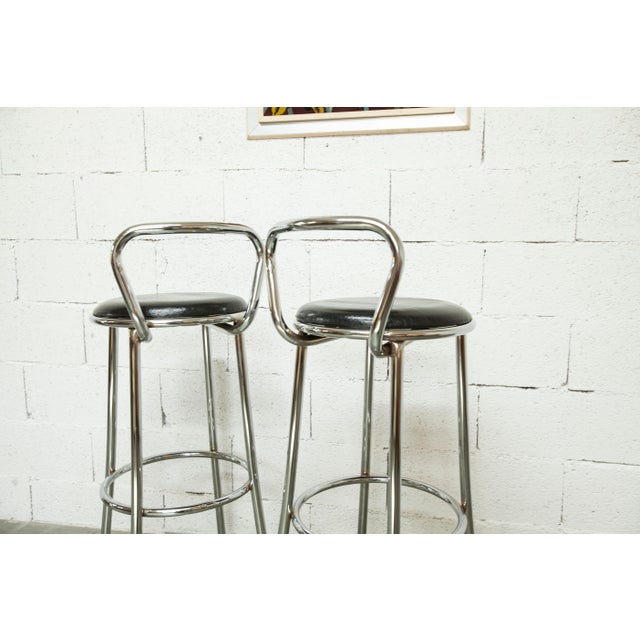 Metal Bar Stools from Rodet, 1970, Set of 2 For Sale - Image 7 of 18