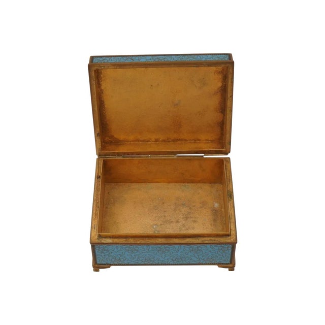Metal Inaba Japanese Cloisonne and Jade Box Yamanaka and Co For Sale - Image 7 of 11