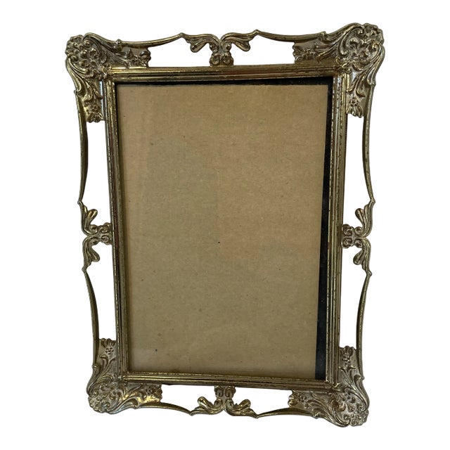 Vintage Pierced Brass Picture Frame For Sale