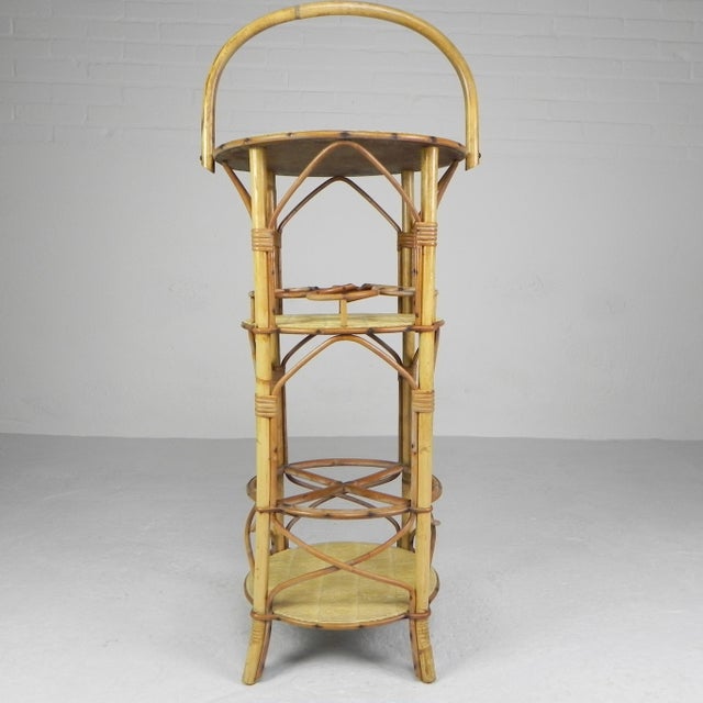 Vintage Bamboo Bottle Rack Side Table, 1950s For Sale - Image 11 of 18
