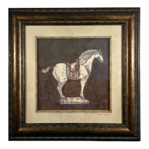 Carolyn Kinder Horse Print, Tang Dynasty Artwork, Signed Equestrian Print, Asian-Inspired Vintage Carolyn Kinder Wall Decor,
