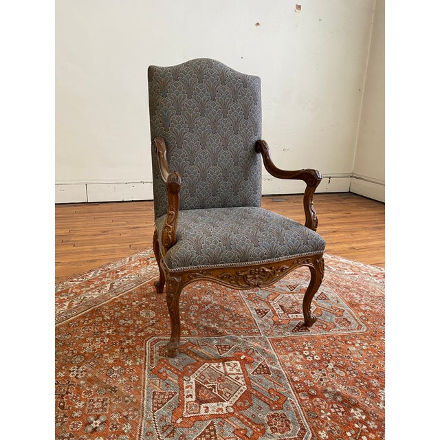 1900 - 1909 Early 20th Century French Carved Upholstered Side Chair For Sale - Image 5 of 13