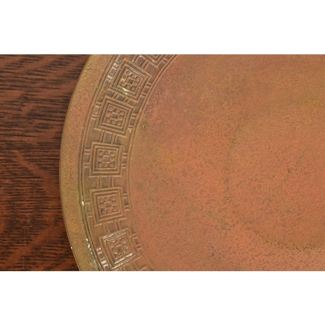 Early 20th Century Tiffany Studios New York Bronze Footed Plate or Charger With Decorative Border For Sale - Image 5 of 10