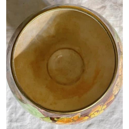 1930s Antique 1930s Royal Winton Grimwades England Hand-Painted Floral Art Pottery Vase For Sale - Image 5 of 6