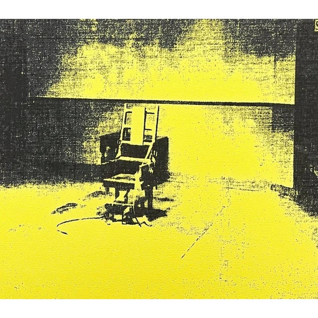 Andy Warhol (after) "Electric Chair yellow" print, size 60 x 60 cm, plate signed bottom right, numbered with pencil on...