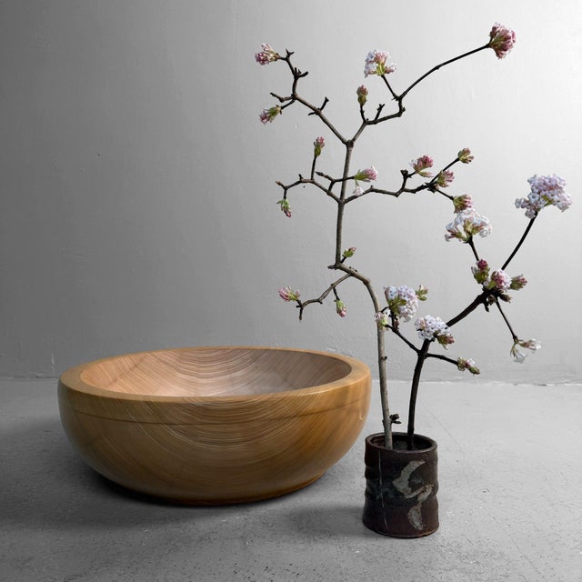 Japanese Wooden Dough Bowl, 1980s For Sale - Image 6 of 14