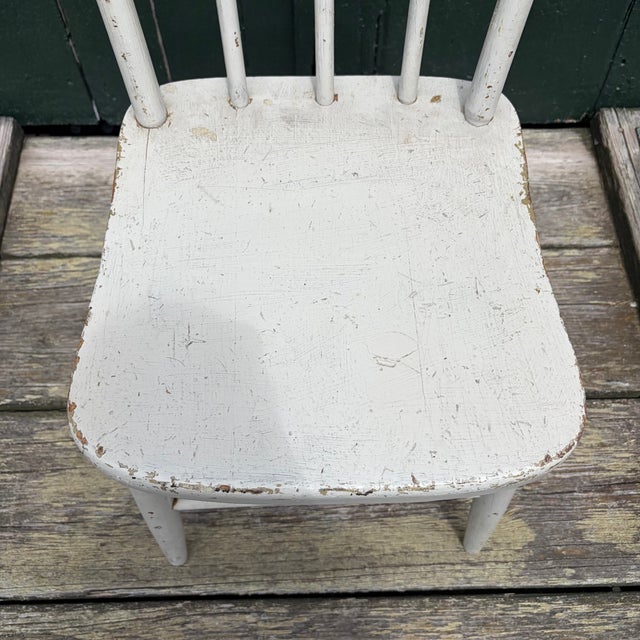 Painted Plank Seat Grange Chairs From Maine -Set of 10 For Sale - Image 11 of 13