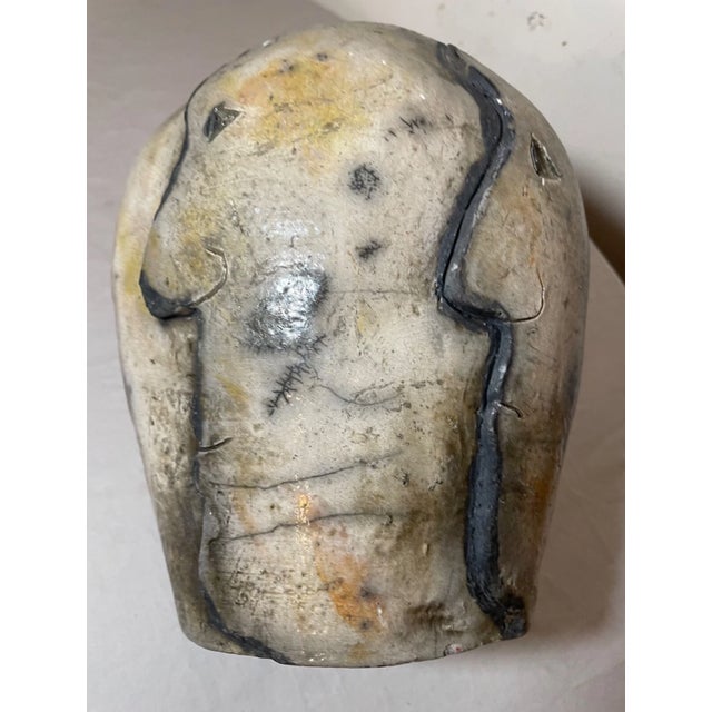 Exquisite Antique d.j. Handmade Perpetual Man Face Figural Pottery Vase For Sale - Image 9 of 15