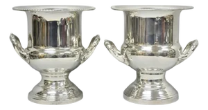 Vintage Leonard Silver Plated Trophy Cup Urn Champagne Chiller Ice Bucket - a Pair
