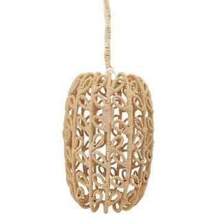 Boho-Chic Jute Pendant Light For Sale