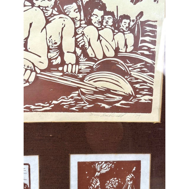 Printmaking Materials Vintage Polynesian Tribal Hawaiian Warrior Signed Screen Print by Dan Stillwell For Sale - Image 7 of 10