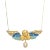 Winged Angel Necklace Diamond Enamel Vintage 14k Yellow Gold Chain Jewellery For Sale