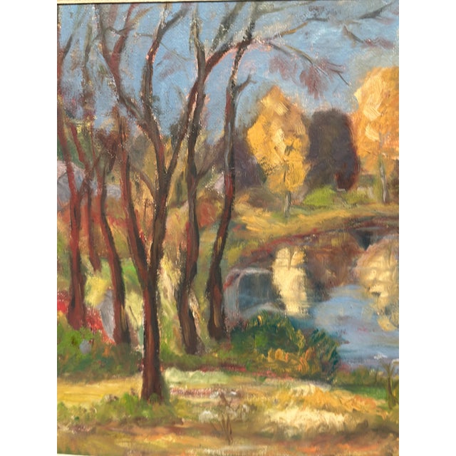 Mid-Century Modern Skänstod, Autumn Landscape, 1948, Oil on Panel, Framed For Sale - Image 3 of 11
