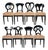 Biedermeier Ebonized Dining Chairs, Set of 8 For Sale