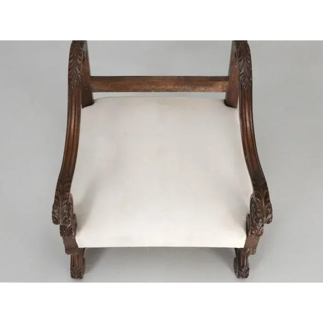 Brown Antique Single French Armchair W/ Horsehair For Sale - Image 8 of 12