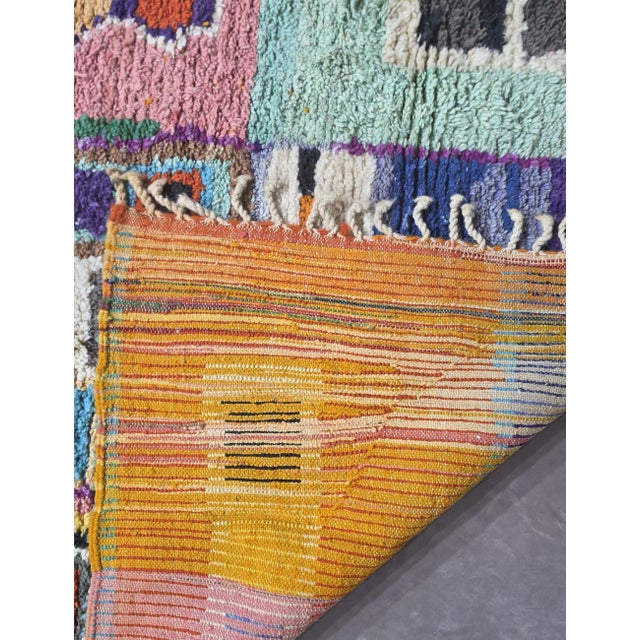 Moroccan Color-Block Patchwork Design Rug - 9.4 X 5.9 Ft For Sale In Cleveland - Image 6 of 8