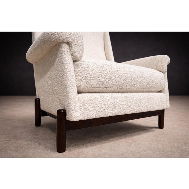 Jorge Jabour Club Chair in Brazilian Rosewood and Bouclé, 1960s - Lot 233 For Sale - Image 9 of 15
