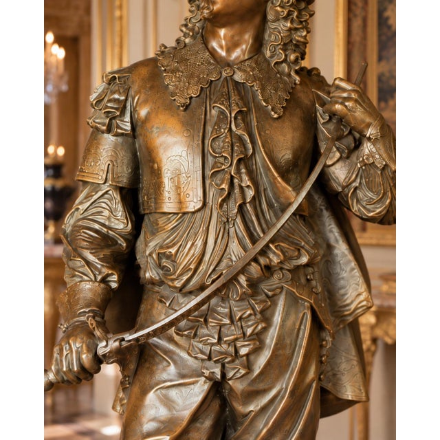 Late 19c Artisan Baroque Spelter Don Juan Statue For Sale - Image 13 of 18