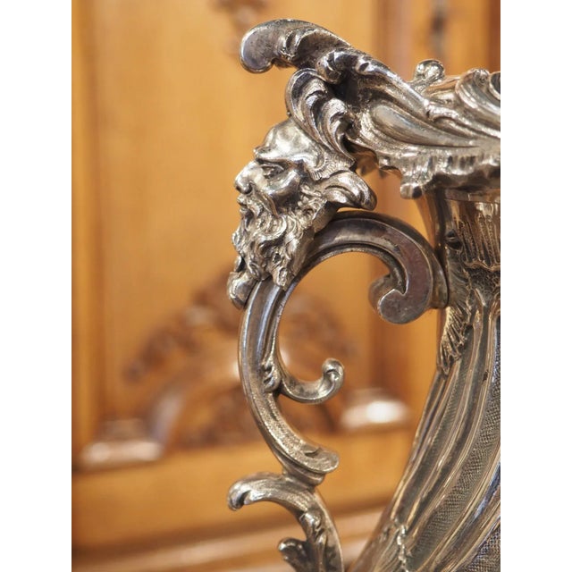 Rococo Antique Silvered Bronze Pitcher From France, Circa 1890 For Sale - Image 3 of 13